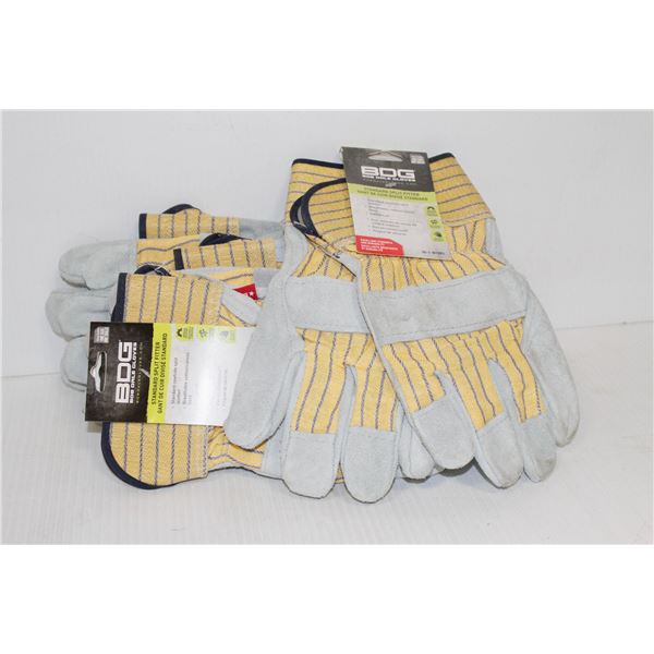 6 PAIRS OF BDG STANDARD SPLIT FITTER GLOVES O/S