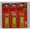 Image 1 : LOT OF 3 OLFA PRO HEAVY DUTY UTILITY BLADES 10 BLADES PER PACK