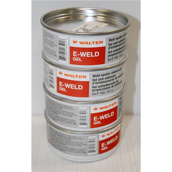 4 CANS OF WALTER E-WELD GEL