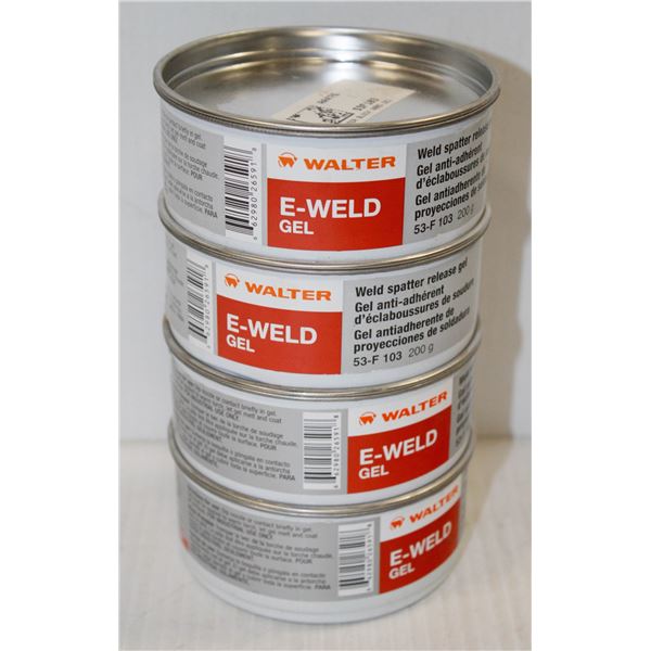 4 CANS OF WALTER E-WELD GEL