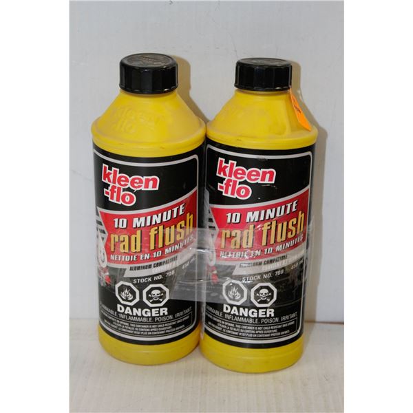 2 BOTTLES KLEENFLOW 10 MINUTE RAD FLUSH