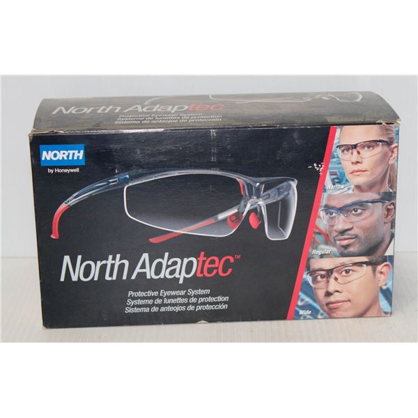 CASE OF NORTH ADJUSTIBLE SIZE SAFETY GLASSES 10 TOTAL