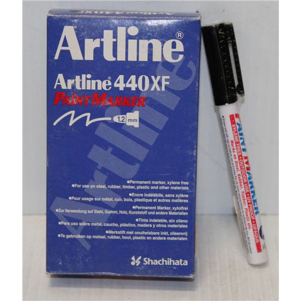 BOX OF 12 ARTLINE 44XF PAINT MARKERS BLACK