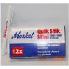 Image 1 : BOX OF 12 MARK ALL QUICK STICK MINI TWIST PAINT MARKERS WHITE