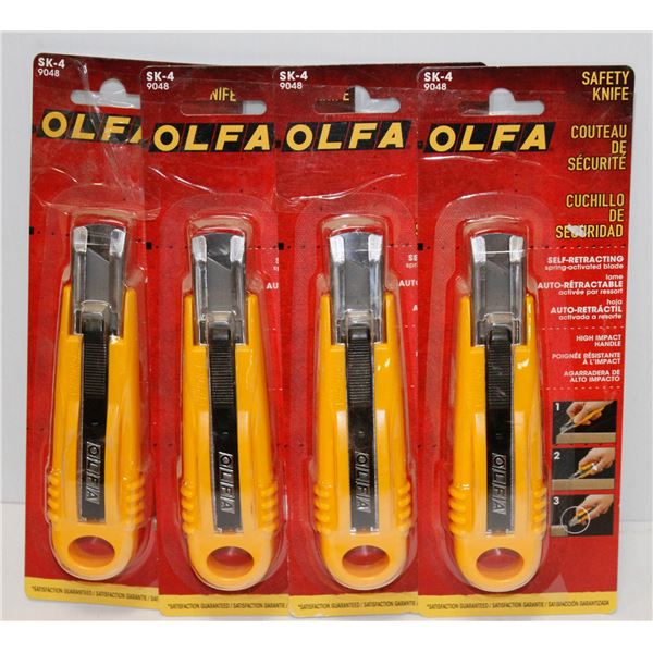 LOT OF 4 OLFA SELF RETRACTING SAFETY KNIVES