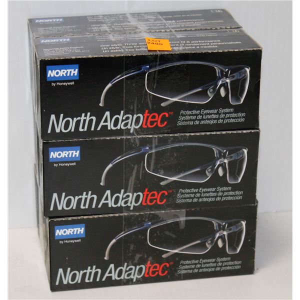 LOT OF 6 PAIR OF NORTH ADAPTEC CLEAR LENSE SAFETY GLASSES