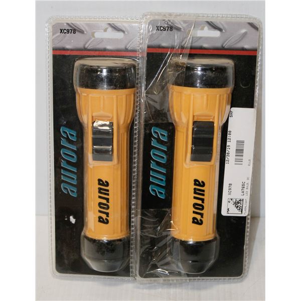 LOT OF 2 NEW AURORA FLASHLIGHTS