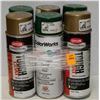 Image 1 : 6 CANS KRYLON INDUSTRIAL ASSORTED SPRAY PAINT GREEN AND GOLD