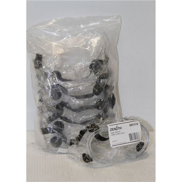 6 PAIR NEW CLEAR SAFETY GOGGLES