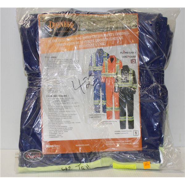 2 PAIR PIONEER FLAME RESISTANT HI VIS COVERALLS 42 TALL