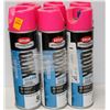 Image 1 : 6 CANS KRYLON INDUSTRIAL INVERTED MARKING PAINT PINK