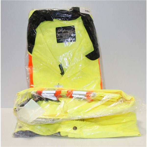 PROFESSIONAL VIKING JOURNEY MAN 300D HI-VIS JACKET AND PANTS SET WATERPROOF SIZE 3XL
