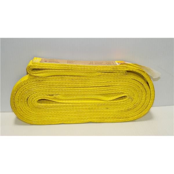 NEW CMS 14FOOT NYLON WEB SLING, WORKING LOAD VERTICAL 6,400LBS, CHOKER 4,800LBS, 12,800LBS