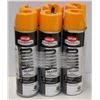 Image 1 : 6 CANS KRYLON INDUSTRIAL QUIK MARK SPRAY PAINT YELLOW