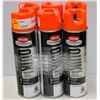 Image 1 : 6 CANS KRYLON INDUSTRIAL QUIK MARK SPRAY PAINT ORANGE