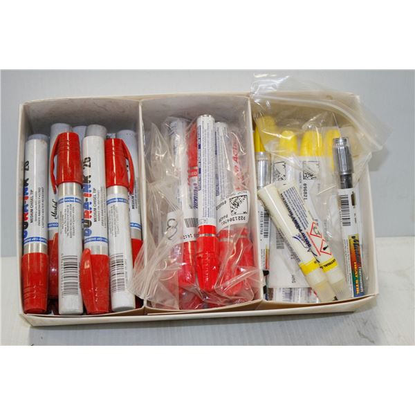 FLAT OF ASSORTED SIZE & COLOR PAINT MARKERS