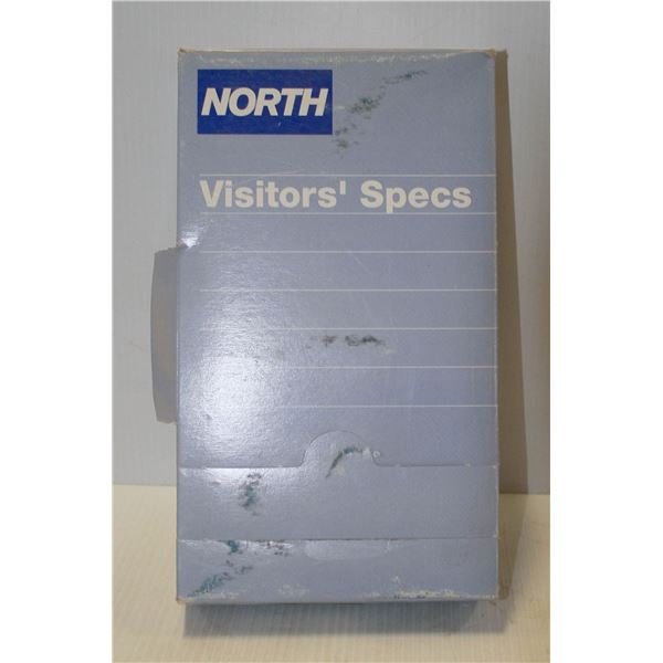 BOX OF NORTH CLEAR WITH SIDE SHIELD VISITOR SPECS 10 PER BOX