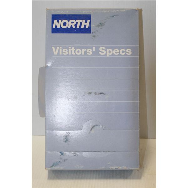 BOX OF NORTH CLEAR WITH SIDE SHIELD VISITOR SPECS 10 PER BOX