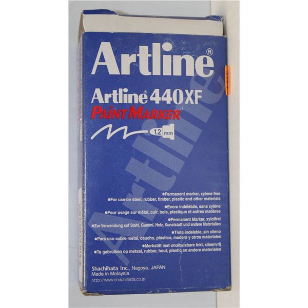 BOX OF 12 ARTLINE PAINT MARKERS - BLACK
