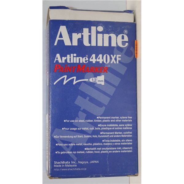BOX OF 12 ARTLINE PAINT MARKERS - BLACK