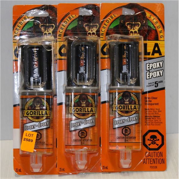 LOT OF 3 GORILLA EPOXY