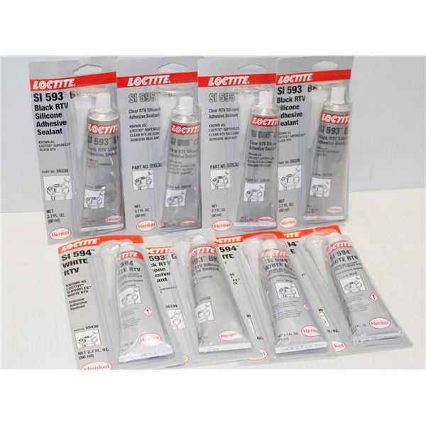 LOT OF 8 ASSORTED LOCTITE SILICONE SEALANTS