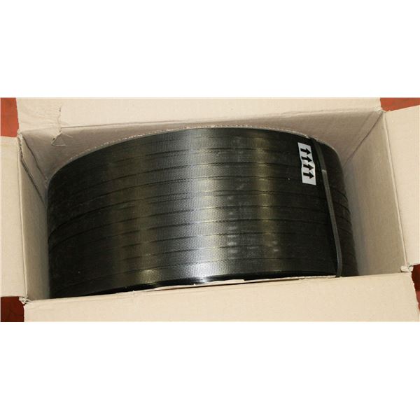 CASE OF KLETON POLY STRAPPING 1/2" X 0.035" BLACK 16" X 6" X 5600FT PART #PF985
