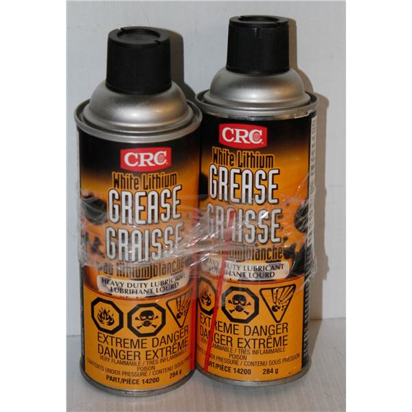 2 CANS CRC WHITE LITHIUM HEAVY DUTY LUBRICANT