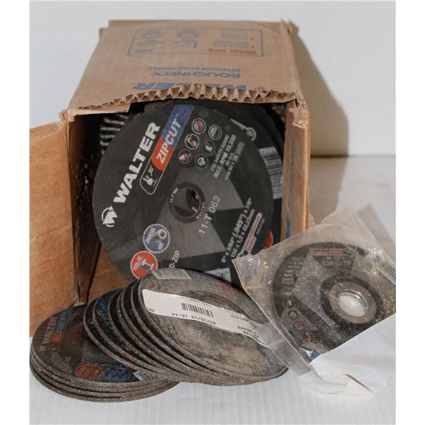 BOX OF WALTER ZIP-CUT WHEELS, VARIOUS SIZES