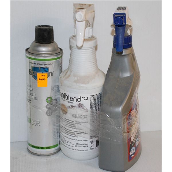 LOT OF 3 ASSORTED CLEANERS