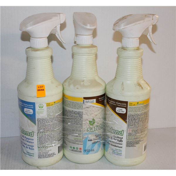 LOT OF 3 SAFEBLEND CLEANERS, STAIN REMOVER DEODORIZER & MULTI PURPOSE