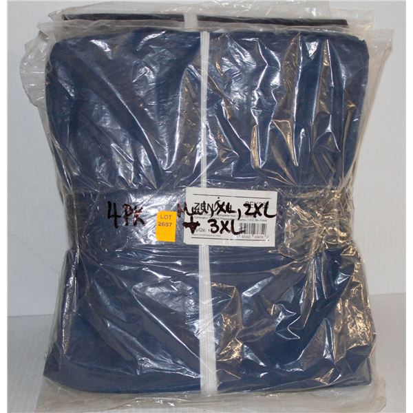 LOT OF 4 ZENITH POLYPROPELENE COVERALLS, SIZES INCLUDED: MED, XL, 2XL & 3XL