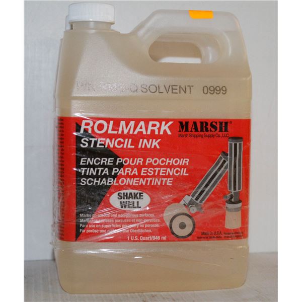 2 BOTTLES ROLMARK STENCIL INK, 946ML PER BOTTLE
