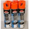 Image 1 : 6 CANS KRYLON INDUSTRIAL INVERTED MARKING PAINT ORANGE
