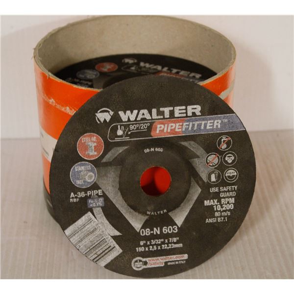 LOT OF APPROX 20 WALTER PIPEFITTER CUTOFF WHEELS 6" X 3/32" X 7/8"