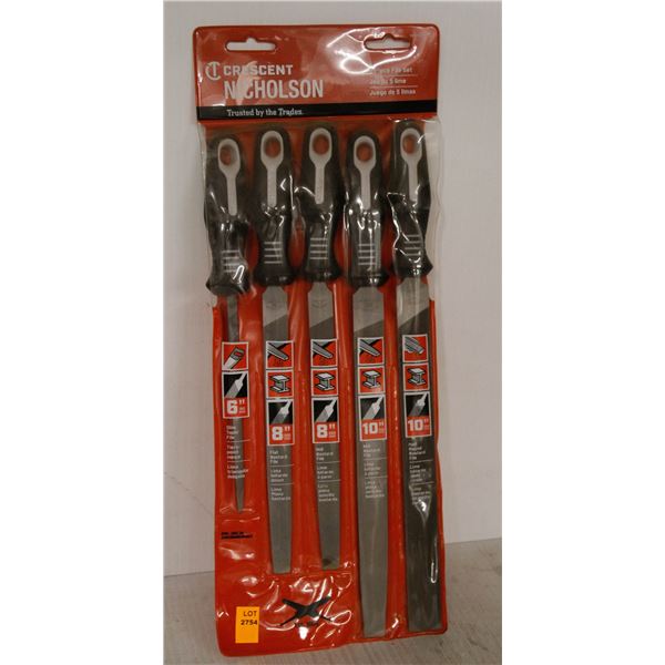 NEW CRESCENT NICKELSON 5PC FILE SET