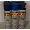 Image 1 : 6 CANS RUSTOLEUM HIGH PERFORMANCE ENAMEL SPRAY PAINT - BLUE