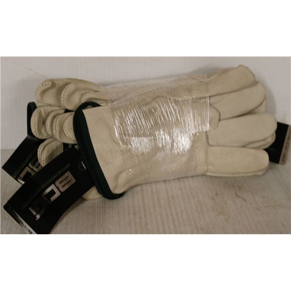 6 PAIR BDG LEATHER DRIVER WORK GLOVES - SZ MED