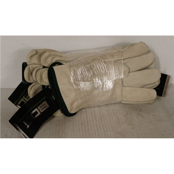 6 PAIR BDG LEATHER DRIVER WORK GLOVES - SZ MED