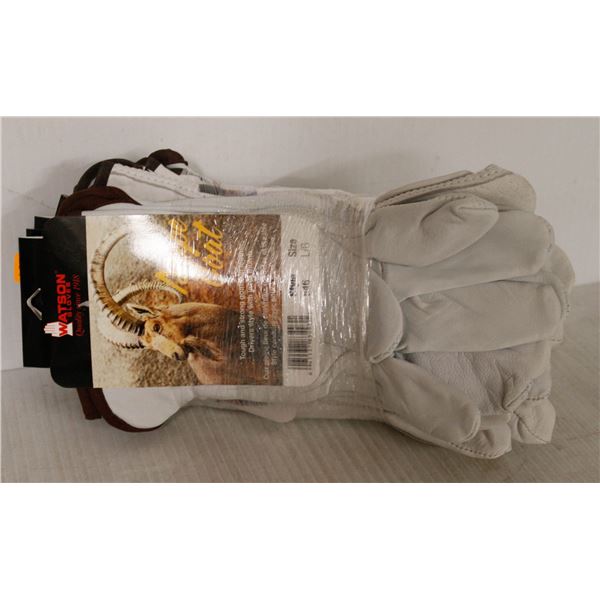 6 PAIR BDG LEATHER DRIVER WORK GLOVES - SZ LRG