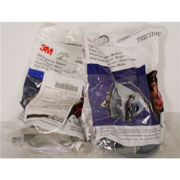 LOT OF THREE 3M HALF PIECE SILICONE MASKS SZ LRG