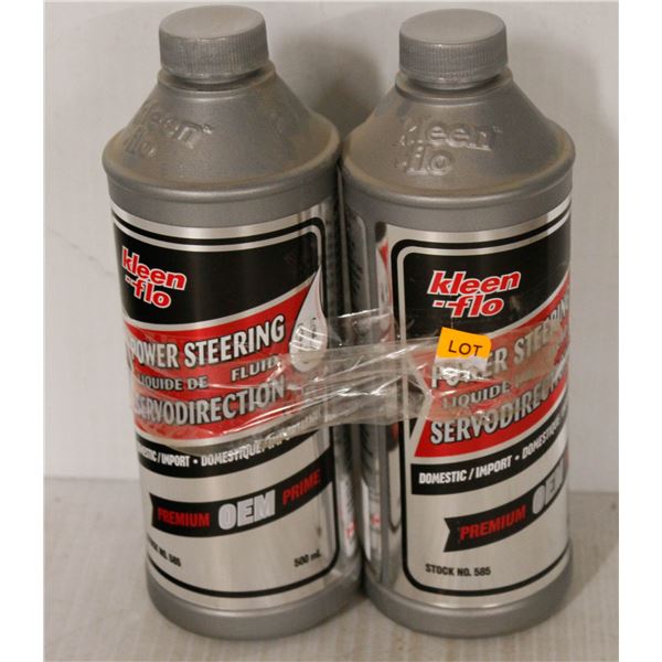 2 BOTTLES KLEENFLO POWER STEERING FLUID, 500ML PER BOTTLE