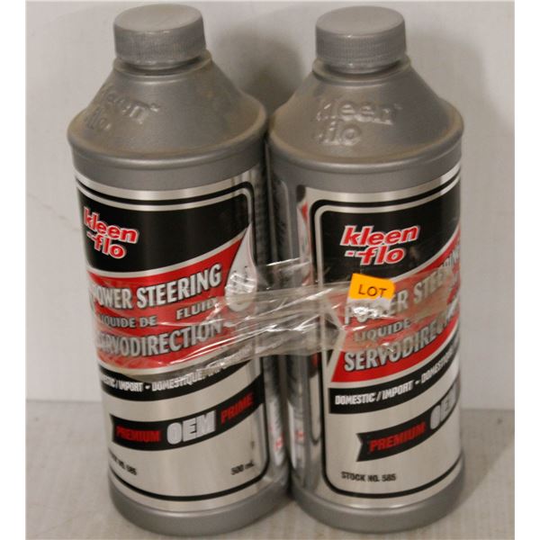 2 BOTTLES KLEENFLO POWER STEERING FLUID, 500ML PER BOTTLE