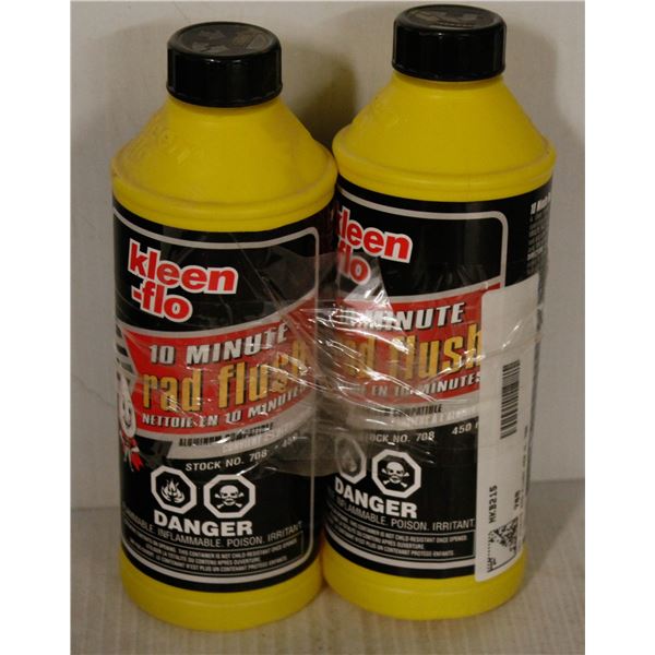 2 BOTTLES KLEENFLO 10 MINUTE RAD FLUSH