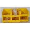 Image 1 : LOT OF 6 SMALL PLASTIC PARTS BINS - YELLOW