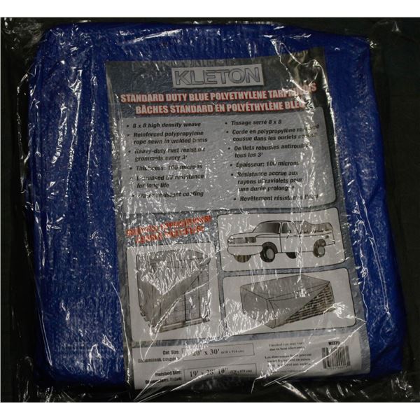 NEW KLETON BLUE POLY TARP 20FT X 30FT