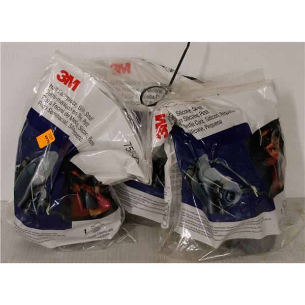 LOT OF THREE 3M HALF PIECE SILICONE MASKS SZ MED