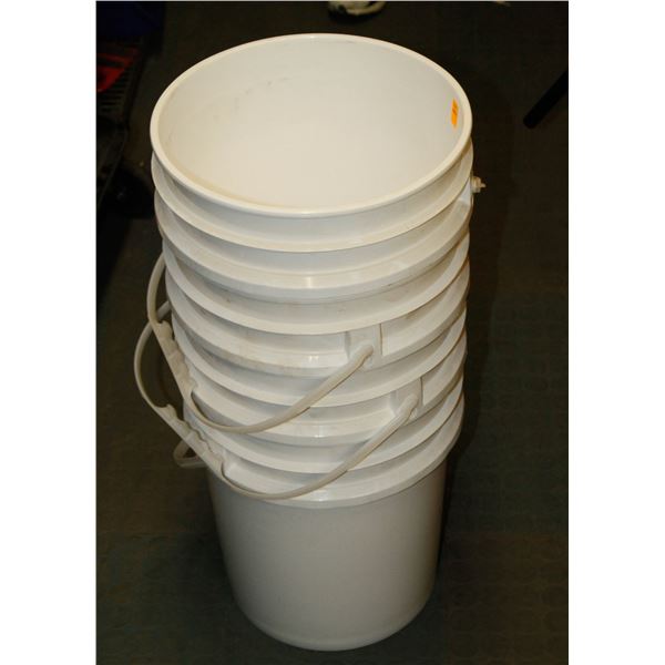 STACK OF FOUR 5 GALLON PAILS