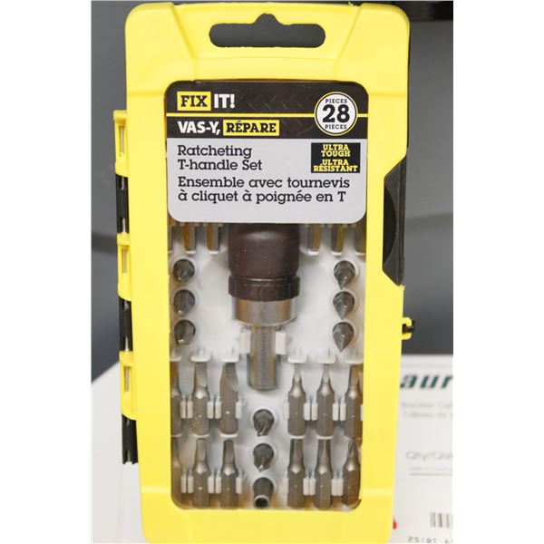 28 PIECE FIX-IT RATCHETING T-HANDLE SET