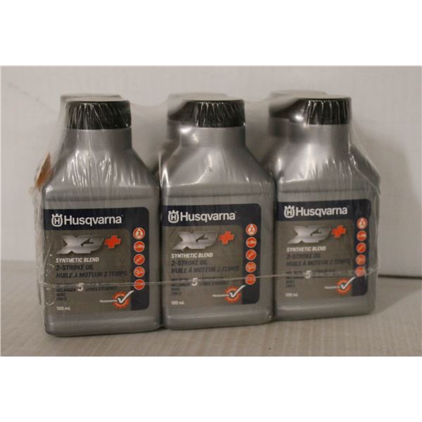 LOT OF 6 BOTTLES HUSQVARNA SYNTHETIC BLEND 2 STROKE OIL 100ML PER BOTTLE